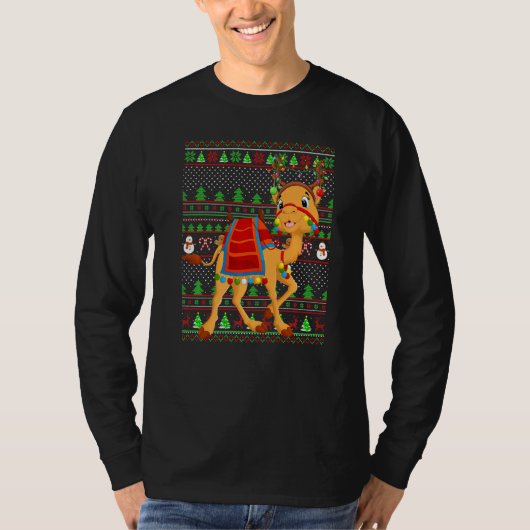 Ugly Xmas Sweater Style Lighting Camel Christmas   Tシャツ (正面)