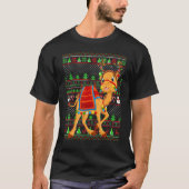 Ugly Xmas Sweater Style Lighting Camel Christmas Tシャツ (正面)
