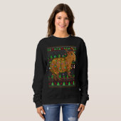 Ugly Xmas Sweater Style Lighting Capybara Christma スウェットシャツ (正面フル)