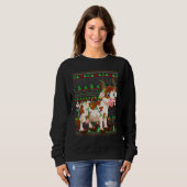 Ugly Xmas Sweater Style Lighting Cattle Christmas スウェットシャツ (正面フル)