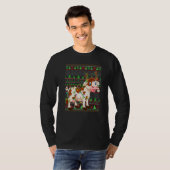 Ugly Xmas Sweater Style Lighting Cattle Christmas Tシャツ (正面フル)