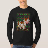 Ugly Xmas Sweater Style Lighting Cattle Christmas  Tシャツ (正面)