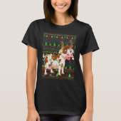 Ugly Xmas Sweater Style Lighting Cattle Christmas Tシャツ (正面)