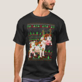 Ugly Xmas Sweater Style Lighting Cattle Christmas Tシャツ (正面)