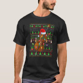 Ugly Xmas Sweater Style Lighting Cello Christmas Tシャツ (正面)