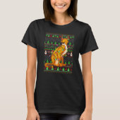 Ugly Xmas Sweater Style Lighting Cheetah Christmas Tシャツ (正面)