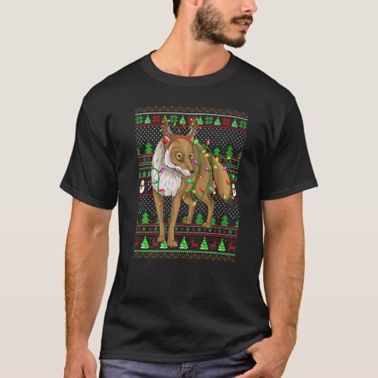 Ugly Xmas Sweater Style Lighting Coyote Christmas  Tシャツ (正面)