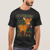 Ugly Xmas Sweater Style Lighting Deer Christmas Tシャツ (正面)