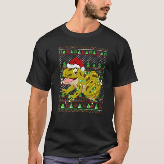 Ugly Xmas Sweater Style Lighting Frog Christmas   Tシャツ (正面)