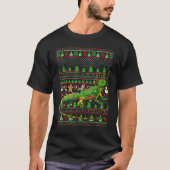 Ugly Xmas Sweater Style Lighting Gecko Lizard Chri Tシャツ (正面)