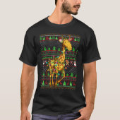 Ugly Xmas Sweater Style Lighting Giraffe Christmas Tシャツ (正面)