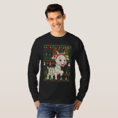 Ugly Xmas Sweater Style Lighting Goat Christmas Tシャツ (正面フル)