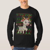 Ugly Xmas Sweater Style Lighting Goat Christmas Tシャツ (正面)