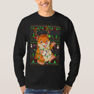 Ugly Xmas Sweater Style Lighting Hamster Christmas Tシャツ