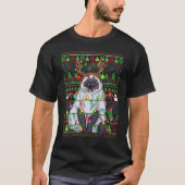 Ugly Xmas Sweater Style Lighting Himalayan Cat Chr Tシャツ (正面)