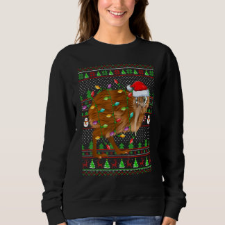 Ugly Xmas Sweater Style Lighting Kiwi Bird Christm スウェットシャツ