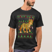 Ugly Xmas Sweater Style Lighting Leopard Christmas Tシャツ (正面)