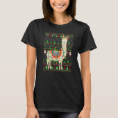 Ugly Xmas Sweater Style Lighting Llama Christmas Tシャツ (正面)