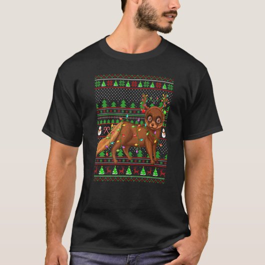 Ugly Xmas Sweater Style Lighting Mink Christmas   Tシャツ (正面)