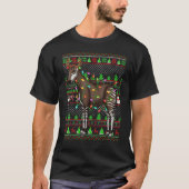 Ugly Xmas Sweater Style Lighting Okapi Christmas Tシャツ (正面)