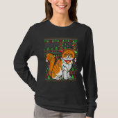 Ugly Xmas Sweater Style Lighting Persian Cat Chris Tシャツ (正面)