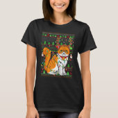 Ugly Xmas Sweater Style Lighting Persian Cat Chris Tシャツ (正面)