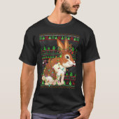 Ugly Xmas Sweater Style Lighting Rabbit Christmas Tシャツ (正面)