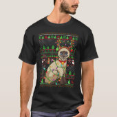 Ugly Xmas Sweater Style Lighting Siamese Cat Chris Tシャツ (正面)