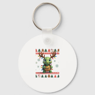 Ugly Xmas Sweater Style Lighting Turtle Christmas  キーホルダー