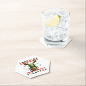 Ugly Xmas Sweater Style Lighting Turtle Christmas  ペーパーコースター (インサイチュ)