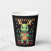 Ugly Xmas Sweater Style Lighting Turtle Christmas  紙コップ (正面)