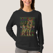 Ugly Xmas Sweater Style Lights German Shepherd Dog Tシャツ (正面)