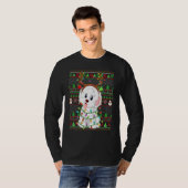 Ugly Xmas Sweater Style Lights Havanese Dog Christ Tシャツ (正面フル)