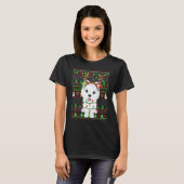 Ugly Xmas Sweater Style Lights Samoyed Dog Christm Tシャツ (正面フル)