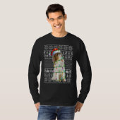 Ugly Xmas Sweater Style Santa Japanese Chin Dog Ch Tシャツ (正面フル)