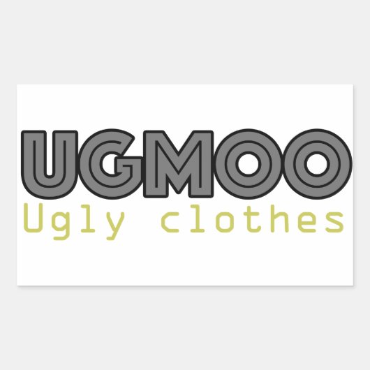 UGMOO醜い服のシール 長方形シール (正面)