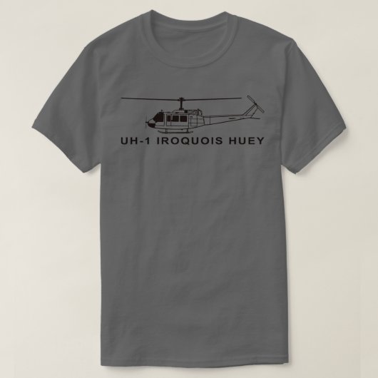 UH1イロコイズホイー軍隊ヘリコプターのギフト Tシャツ (デザイン正面)
