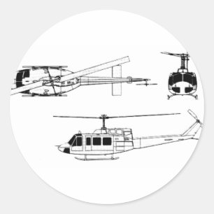 UH1 Hueyの青写真(Iriquois) ラウンドシール