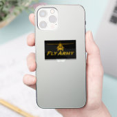 UH60 Blackhawk Fly Army - Transparent 4"ワイド シール (スマートフォン)