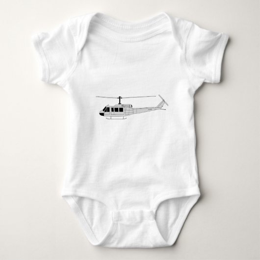 UH-1プロファイル – ユーティリティヘリコプター ベビーボディスーツ (正面)