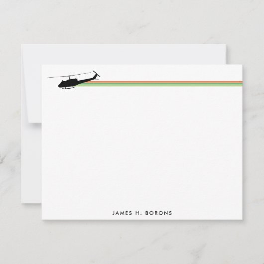 UH-1ヘリストライプのー文房具 ノートカード (正面)