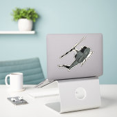 UH-1、ホイー、軍隊ヘリコプター シール (デスク上のノートパソコン)