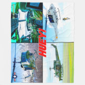 UH-1Nイロコイ語"HUEY" フリースブランケット (正面)