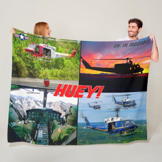 UH-1Nイロコイ語"HUEY" フリースブランケット (インサイチュ)
