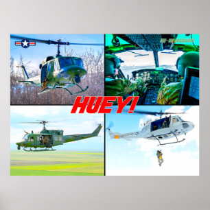 UH-1Nイロコイ語"HUEY" ポスター