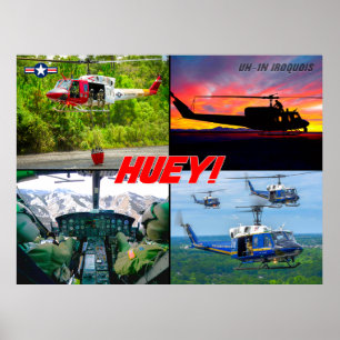UH-1Nイロコイ語"HUEY" ポスター