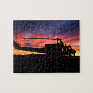 UH-1Nイロコイ(Huey)航空写真ヴィンテージ ジグソーパズル