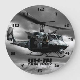 UH-1Nツイン・ヒューイ ラージ壁時計