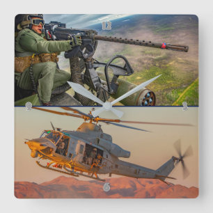 UH-1Y毒 スクエア壁時計