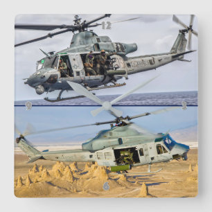 UH-1Y毒 スクエア壁時計